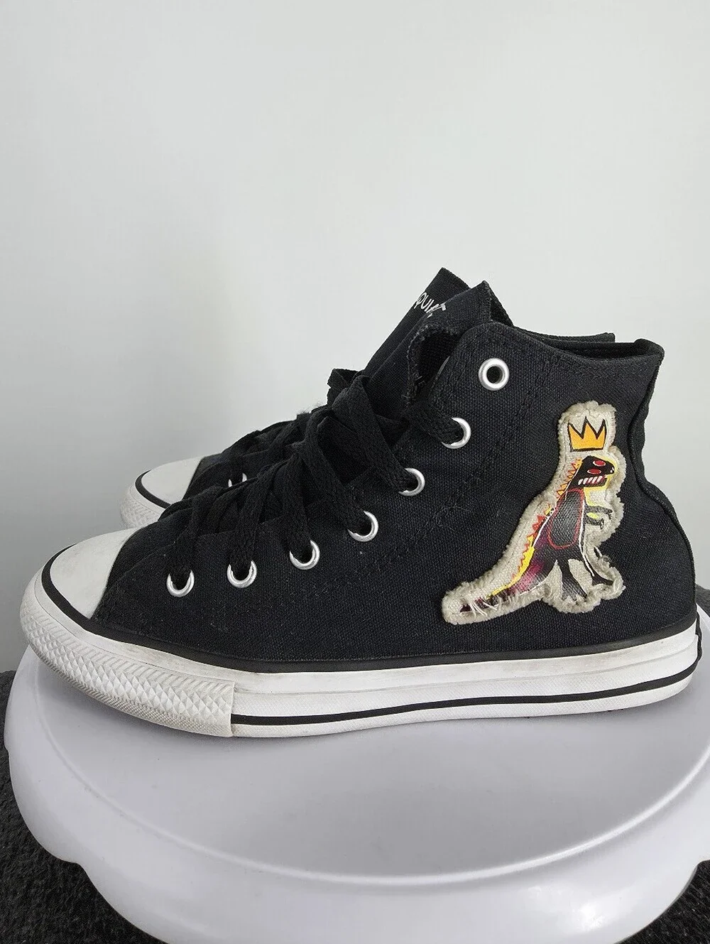 Converse x Jean-Michel Basquiat Chuck Taylor Hi Top Black Youth Size 3 Dino Shoe